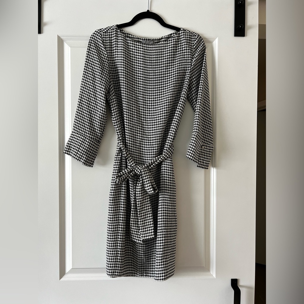 Houndstooth Quarter Sleeve Dress